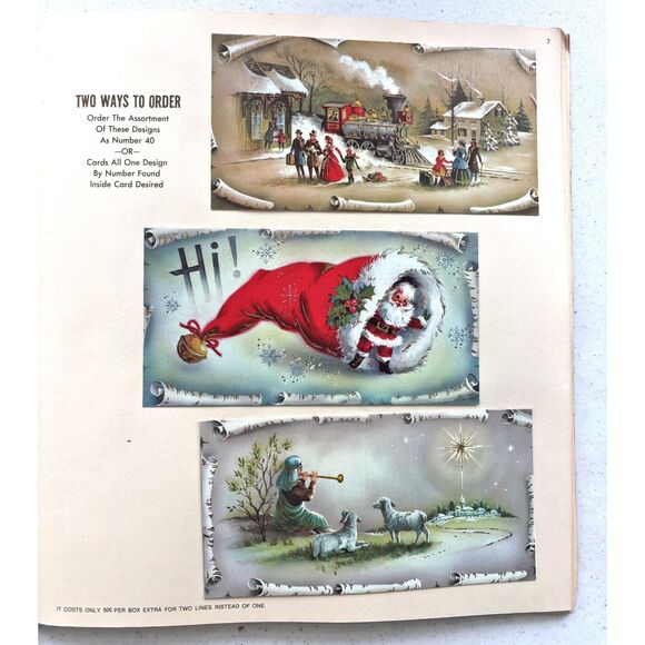 Vintage 70s Christmas Greeting Cards Catalog Salesman Sample Book Quality Crest - Picture 3 of 8